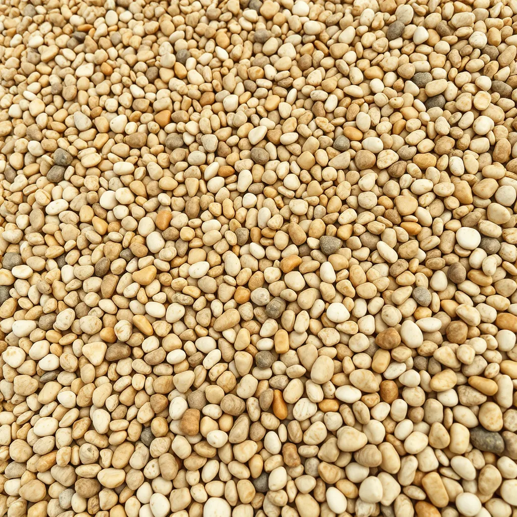 Macro close-up of resin-bound aggregate showing the individual rounded stones bound flush in clear resin, the way a real sample board looks up close.